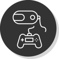 Vr Game Line Shadow Circle Icon Design vector