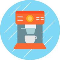 café máquina plano circulo icono diseño vector