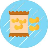 papas fritas plano circulo icono diseño vector