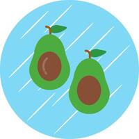 Avocado Flat Circle Icon Design vector