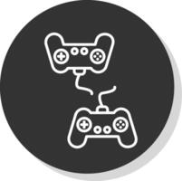 Player Versus Player Line Shadow Circle Icon Design vector