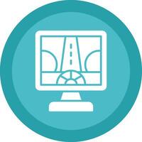 Driving Control Line Shadow Circle Icon Design vector