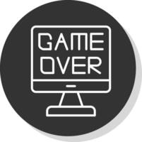 Game Over Line Shadow Circle Icon Design vector