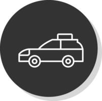 Car Line Shadow Circle Icon Design vector