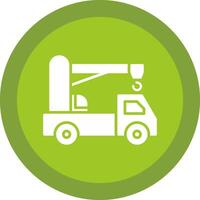 Crane Truck Line Shadow Circle Icon Design vector