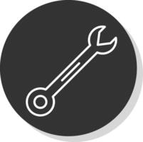 Wrench Line Shadow Circle Icon Design vector