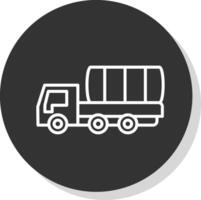Lorry Line Shadow Circle Icon Design vector