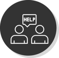 Ask For Help Line Shadow Circle Icon Design vector