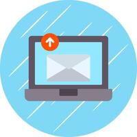 Sending Email Flat Circle Icon Design vector