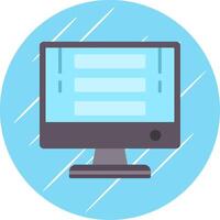 Computer Flat Circle Icon Design vector