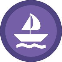 Sailing Line Shadow Circle Icon Design vector