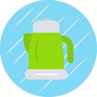 Kettle Flat Circle Icon Design vector