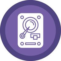 Hard Disk Drive Line Shadow Circle Icon Design vector