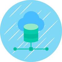 Cloud Database Flat Circle Icon Design vector