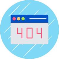 error 404 plano circulo icono diseño vector