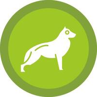 perro línea sombra circulo icono diseño vector