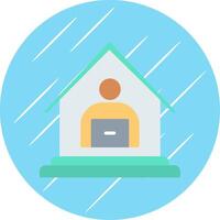 Teleworking Flat Circle Icon Design vector