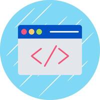 Coding Flat Circle Icon Design vector