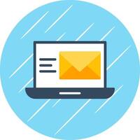 Email Flat Circle Icon Design vector