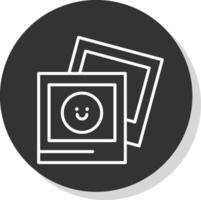 fotografía línea sombra circulo icono diseño vector