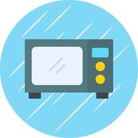 Microwave Flat Circle Icon Design vector