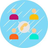 Conference Call Flat Circle Icon Design vector