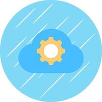 Cloud Settings Flat Circle Icon Design vector