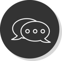 Messages Line Shadow Circle Icon Design vector