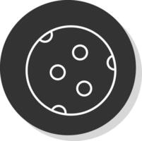 Luna línea sombra circulo icono diseño vector