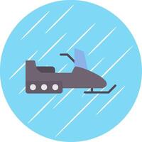 Snowmobile Flat Circle Icon Design vector