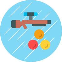 Paintball Flat Circle Icon Design vector