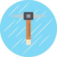 Pickaxe Flat Circle Icon Design vector