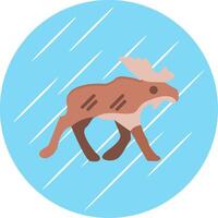 Moose Flat Circle Icon Design vector