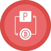 Bitcoin Paypal Line Shadow Circle Icon Design vector