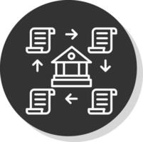 Distributed Ledger Line Shadow Circle Icon Design vector