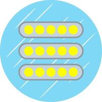 Led Light Flat Circle Icon Design vector