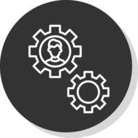 Draft Tools Line Shadow Circle Icon Design vector