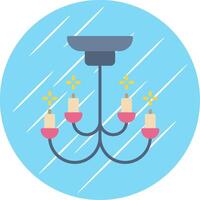 Chandelier Flat Circle Icon Design vector