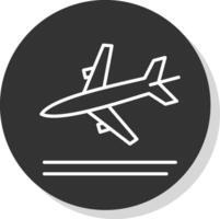 Landing Line Shadow Circle Icon Design vector