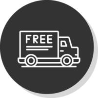 Free Delivery Line Shadow Circle Icon Design vector