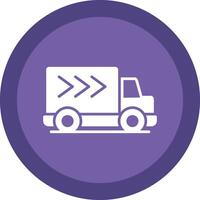 Delivery Truck Line Shadow Circle Icon Design vector