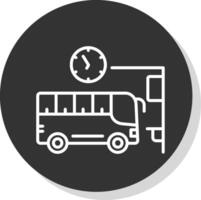 autobús estación línea sombra circulo icono diseño vector