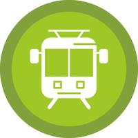Old Tram Line Shadow Circle Icon Design vector