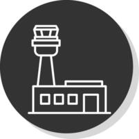 aeropuerto línea sombra circulo icono diseño vector