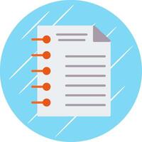 Note Page Flat Circle Icon Design vector