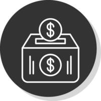 Money Box Line Shadow Circle Icon Design vector