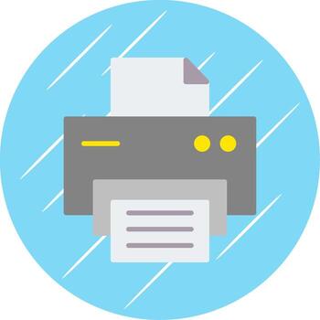 Printer Flat Circle Icon Design vector
