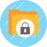 Secure Folder Flat Circle Icon Design vector