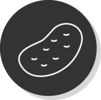 Potato Line Shadow Circle Icon Design vector