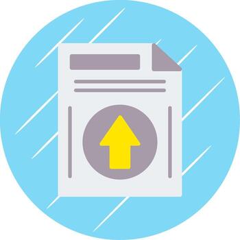 Upload File Flat Circle Icon Design vector